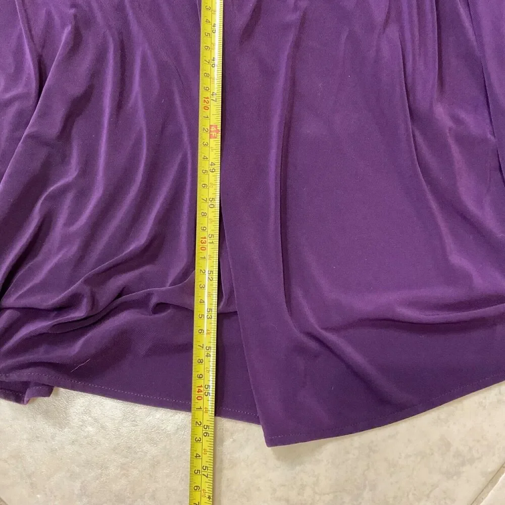 R & M Richards Plus 14 Formal PROM GALA EVENT Purple, empire waist  halter Dress - Picture 13 of 16